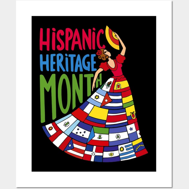 National Hispanic Heritage Month Celebration Flags Men Women Wall Art by Eleam Junie